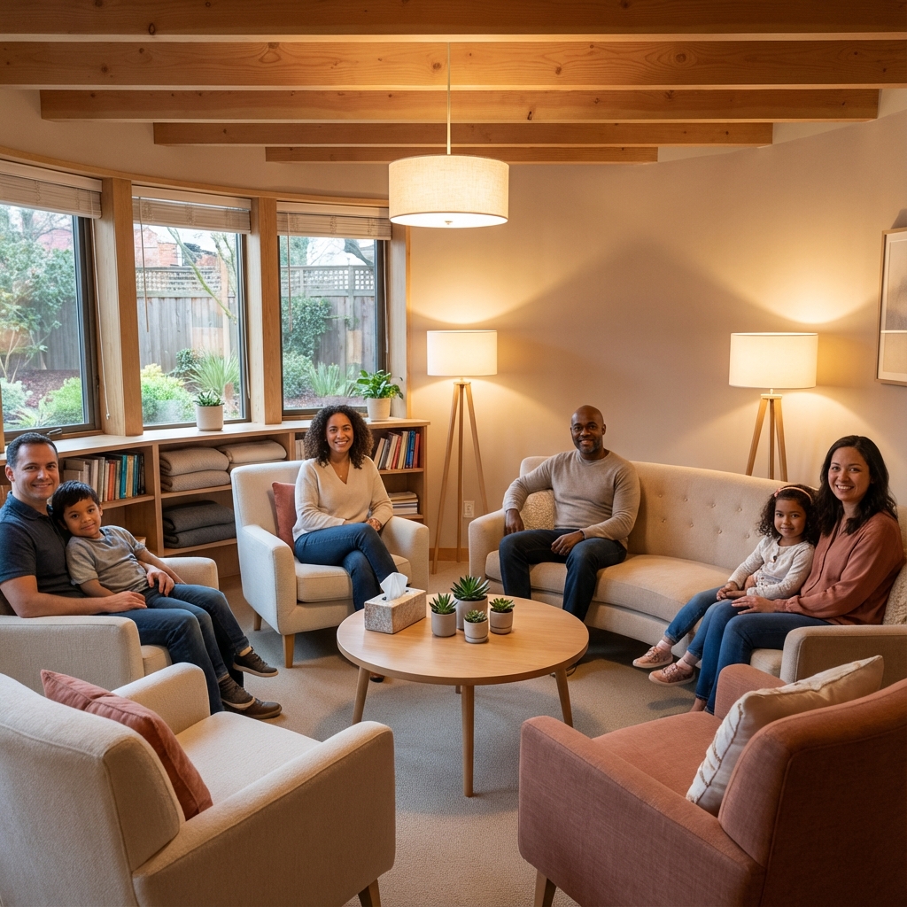 Family Therapy - warm, inviting therapy space